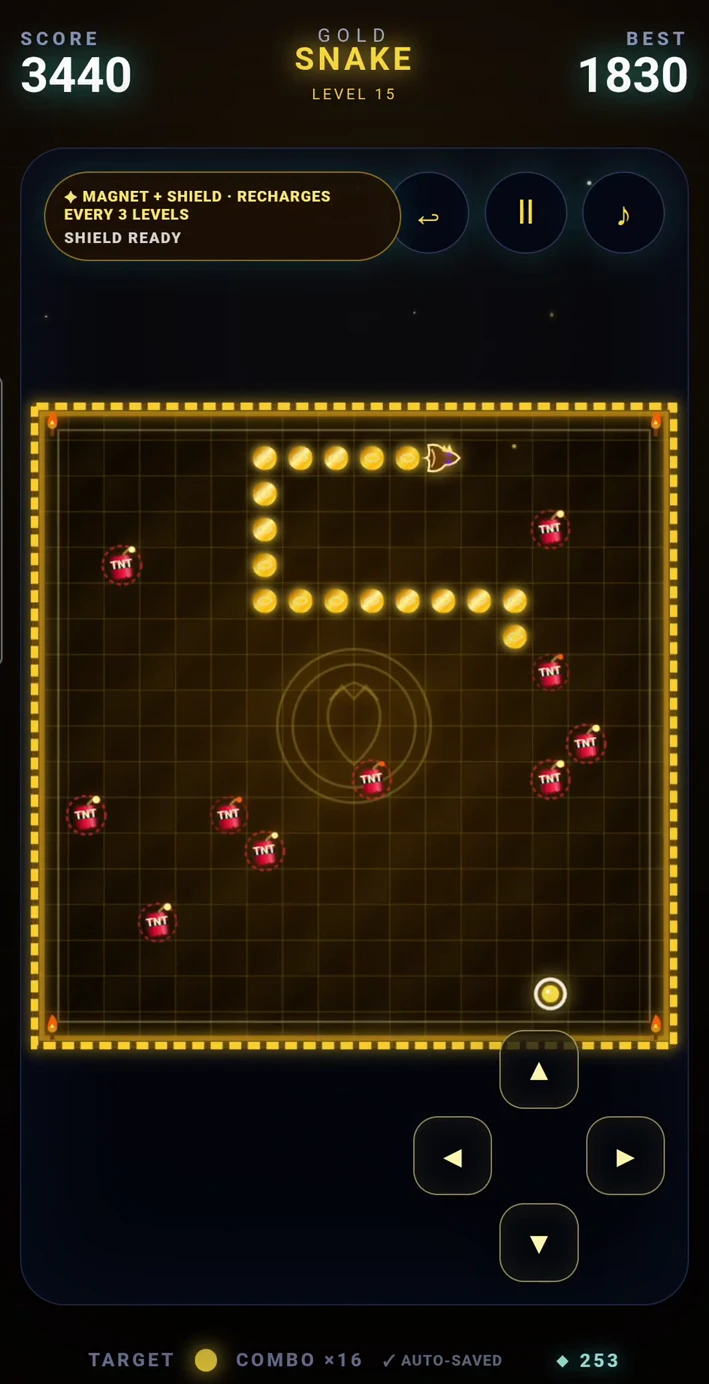 Guide the snake — Gold Snake
