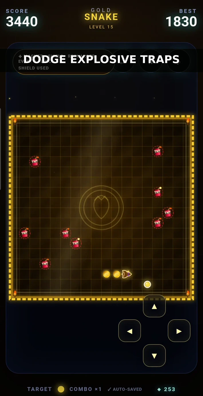 Dodge the traps — Gold Snake