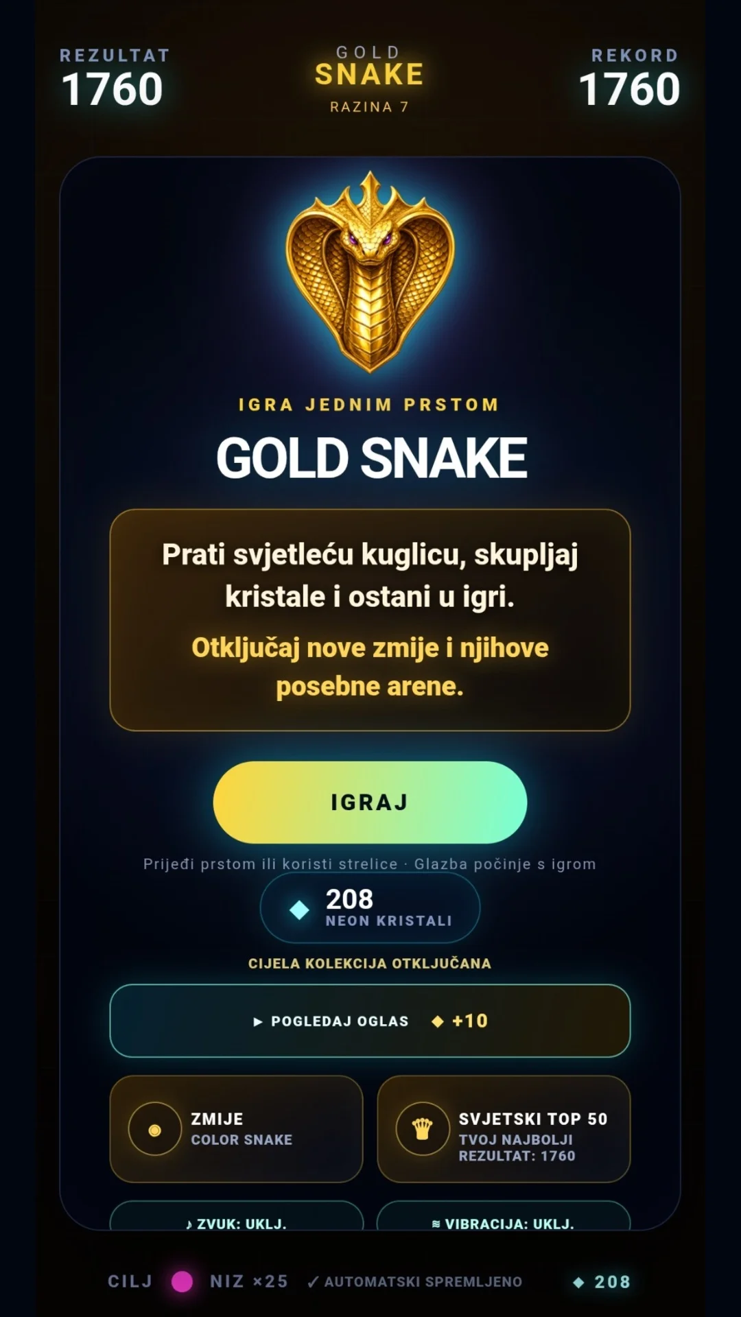 Play your way — Gold Snake